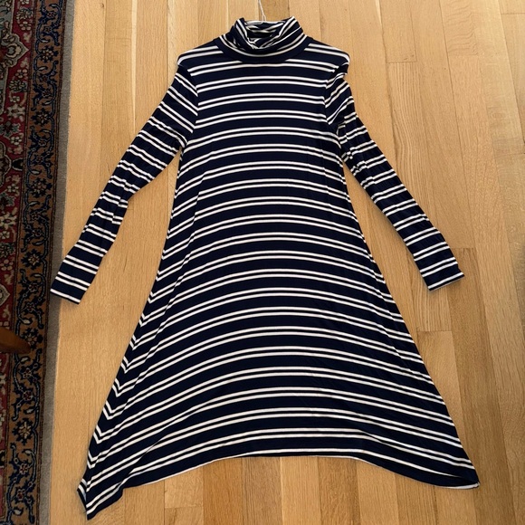 Anthropologie Dresses & Skirts - Anthropologie Navy and White Striped Midi Dress